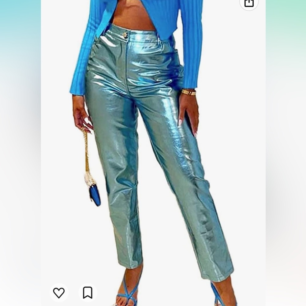Blue Metallic Pants